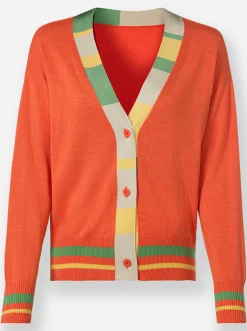 Feinstrickjacke mit Zier-Rippenbündchen