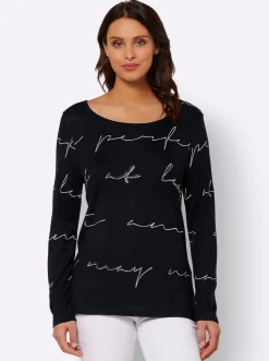 Feinstrickpullover im Druck-Dessin