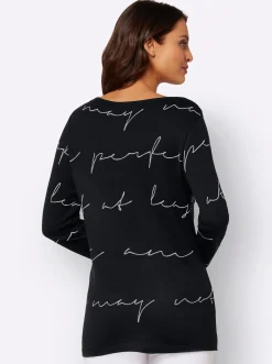 Feinstrickpullover im Druck-Dessin