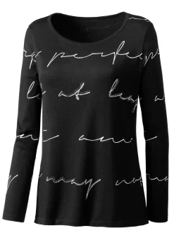 Feinstrickpullover im Druck-Dessin
