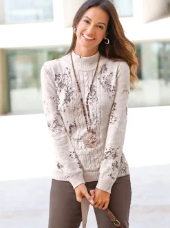 Feinstrickpullover mit höherem Stehkragen