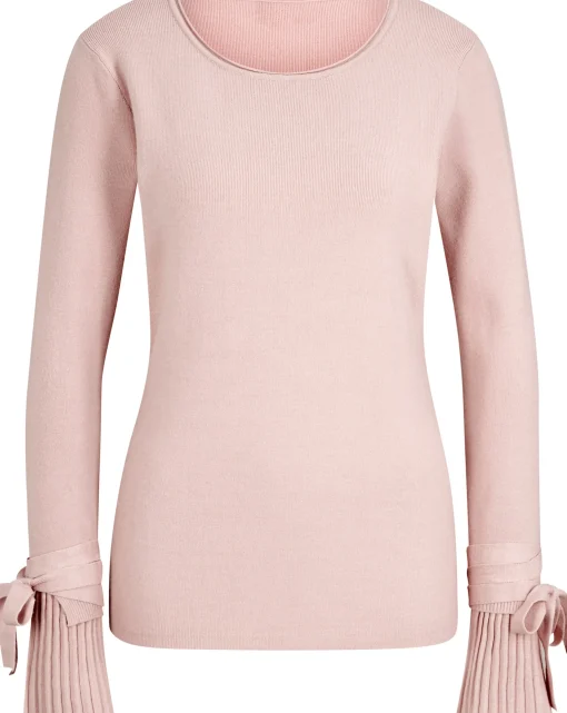 Feinstrickpullover mit Ärmelabschlüssen in Plissee-Optik
