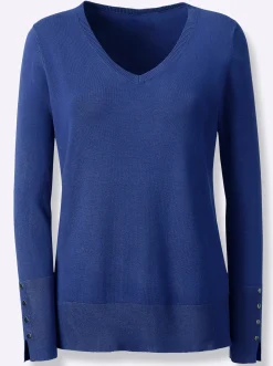 Feinstrickpullover mit Ziernieten am Ärmel