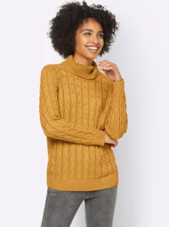 Feinstrickpullover mit Zopfmuster