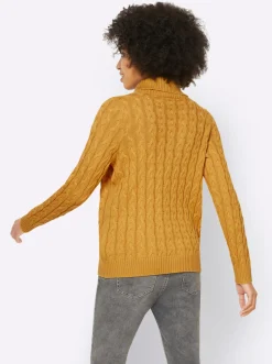 Feinstrickpullover mit Zopfmuster