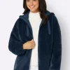 Fellimitatjacke mit Gummizug an Ärmeln und Saum