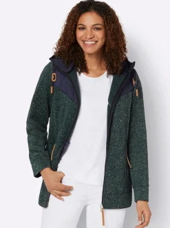 Fleecejacke im Material-Mix