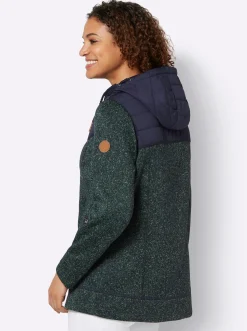 Fleecejacke im Material-Mix