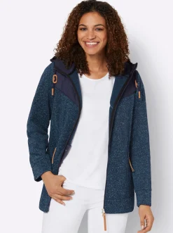 Fleecejacke im Material-Mix