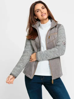 Fleecejacke im Mix aus Fleece und Strick