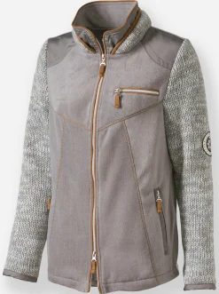Fleecejacke im Mix aus Fleece und Strick