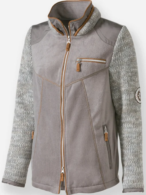 Fleecejacke im Mix aus Fleece und Strick