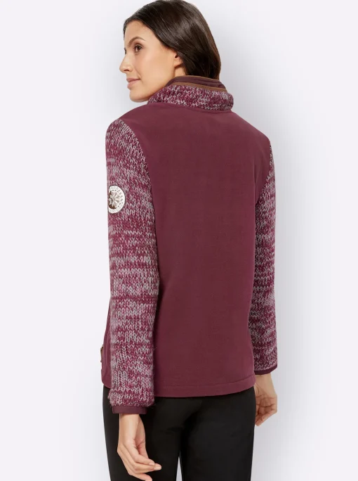 Fleecejacke im Mix aus Fleece und Strick