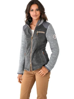 Fleecejacke mit gestrickten Ärmeln