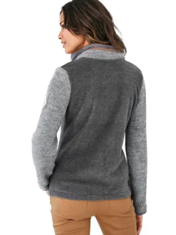 Fleecejacke mit gestrickten Ärmeln