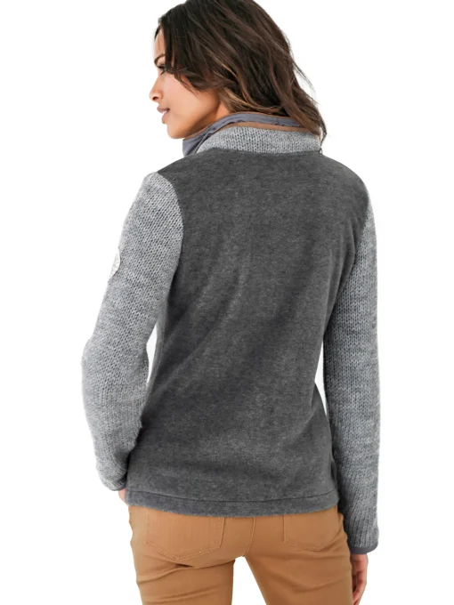 Fleecejacke mit gestrickten Ärmeln