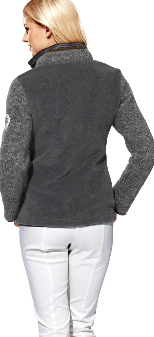 Fleecejacke mit gestrickten Ärmeln