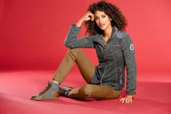 Fleecejacke mit gestrickten Ärmeln