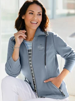 Fleecejacke mit schrägen Reißverschluss-Taschen
