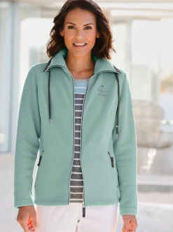 Fleecejacke mit schrägen Reißverschluss-Taschen