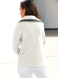 Fleecejacke mit schrägen Reißverschluss-Taschen