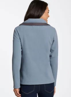 Fleecejacke mit schrägen Reißverschluss-Taschen