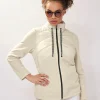 Fleecejacke mit Stepp-Besatz vorne