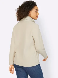 Fleecejacke mit Stepp-Besatz vorne