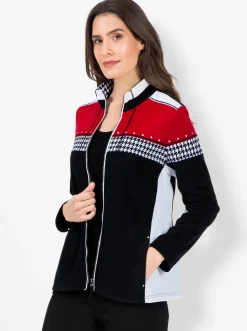 Fleecejacke mit Stretch-Einsätzen