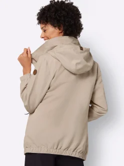 Freizeitjacke mit Lederimitat-Paspeln