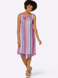 Freizeitkleid mit Farbverlauf-Streifenmuster