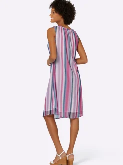 Freizeitkleid mit Farbverlauf-Streifenmuster