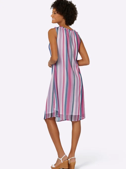 Freizeitkleid mit Farbverlauf-Streifenmuster