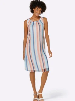 Freizeitkleid mit Farbverlauf-Streifenmuster