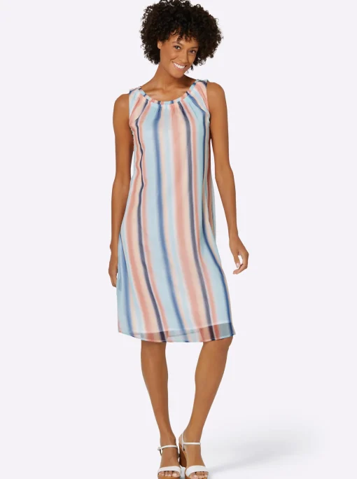 Freizeitkleid mit Farbverlauf-Streifenmuster