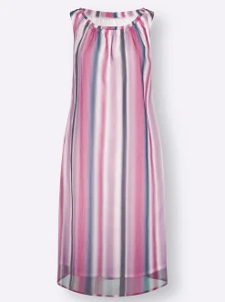 Freizeitkleid mit Farbverlauf-Streifenmuster