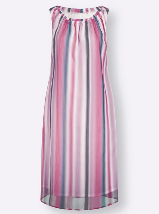 Freizeitkleid mit Farbverlauf-Streifenmuster