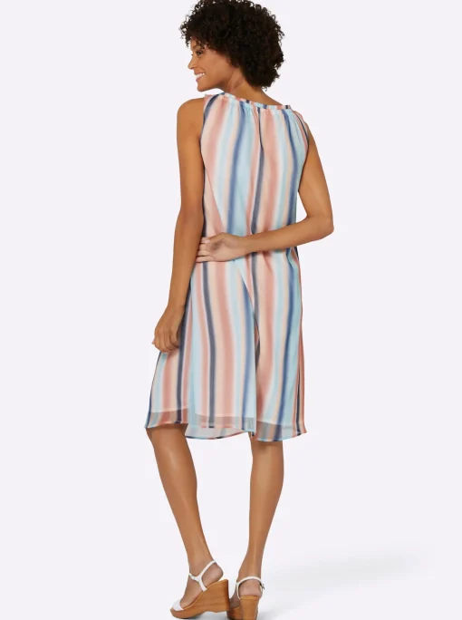 Freizeitkleid mit Farbverlauf-Streifenmuster