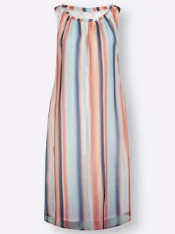 Freizeitkleid mit Farbverlauf-Streifenmuster