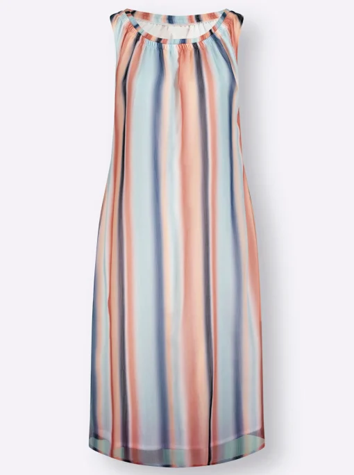 Freizeitkleid mit Farbverlauf-Streifenmuster