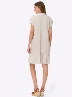 Freizeitkleid mit Horn-Optik-Knöpfen