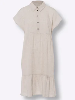 Freizeitkleid mit Horn-Optik-Knöpfen