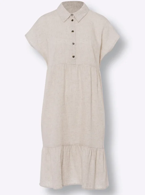 Freizeitkleid mit Horn-Optik-Knöpfen