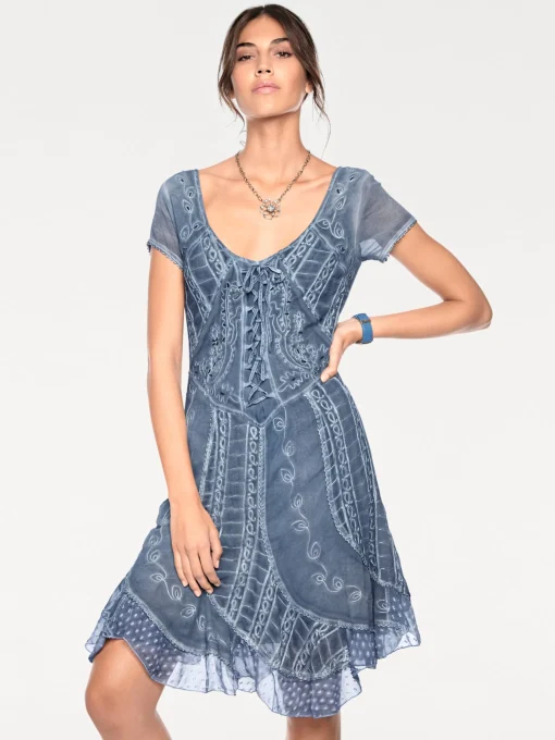 Freizeitkleid mit Stickerei