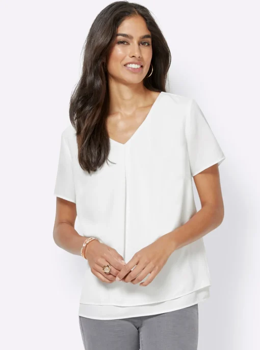 Georgettebluse mit Kellerfalte vorn