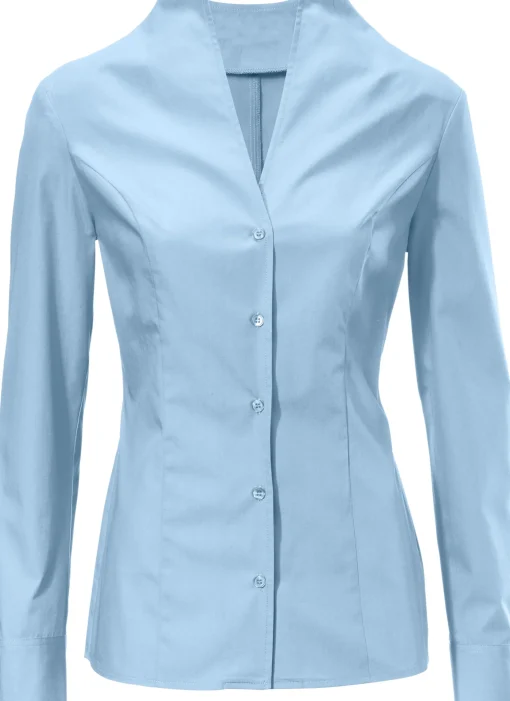Hemdbluse mit Stehkragen