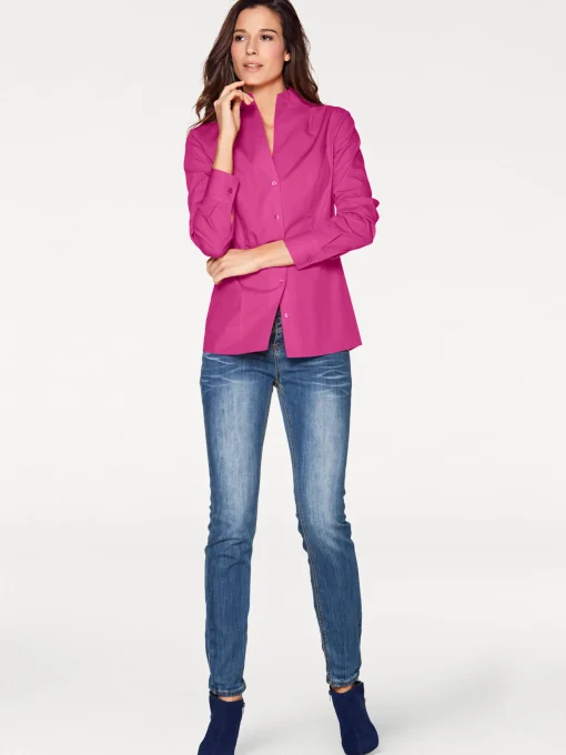 Hemdbluse mit Stehkragen