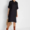 Hemdblusenkleid mit Nahttaschen, Viskose