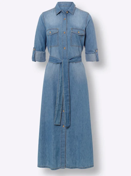 Hemdblusenkleid mit variabler Armlänge