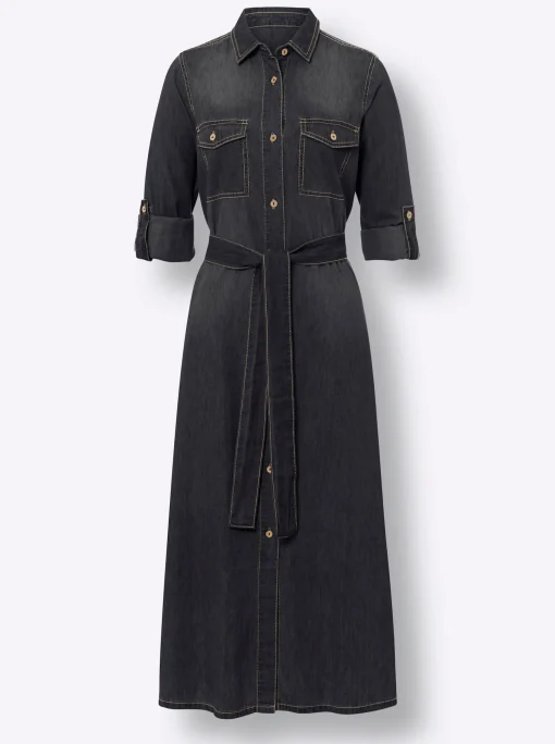 Hemdblusenkleid mit variabler Armlänge